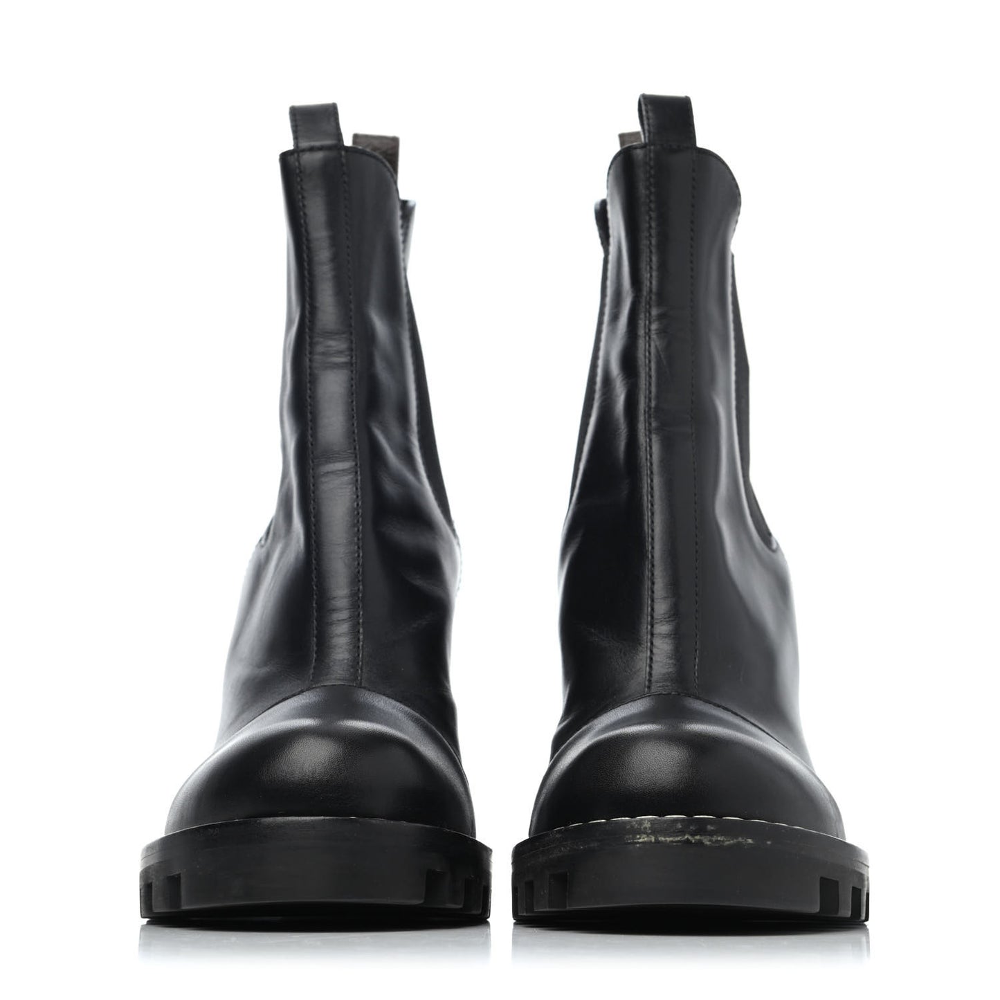Calfskin Monogram Uniformes Chelsea Lug Sole 80mm Ankle Boots 37.5 Black