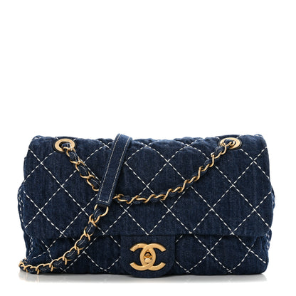 Chanel Denim Quilted Medium Denim Trip Single Flap Blue 1 of 10