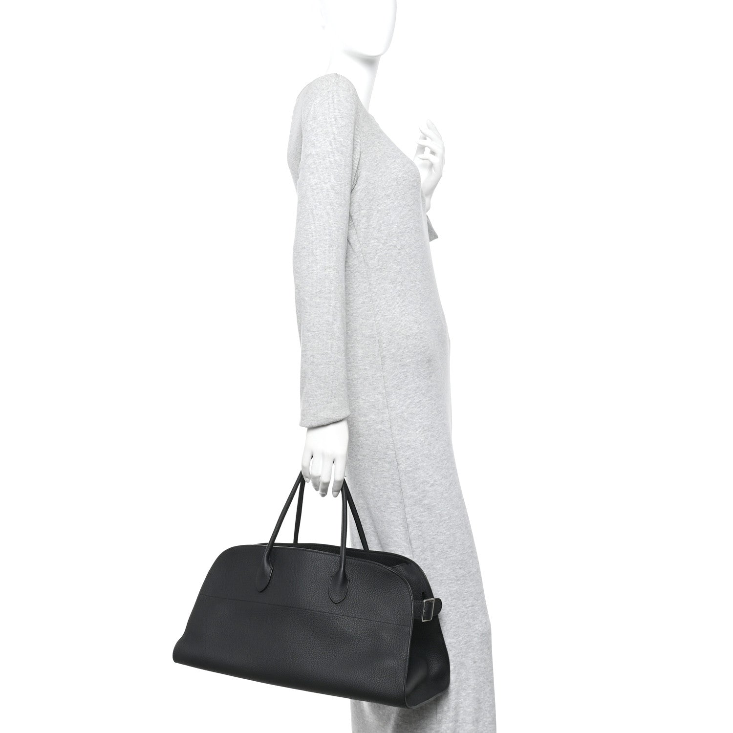 The Row Matte Grained Calfskin EW Margaux Black 2 of 9