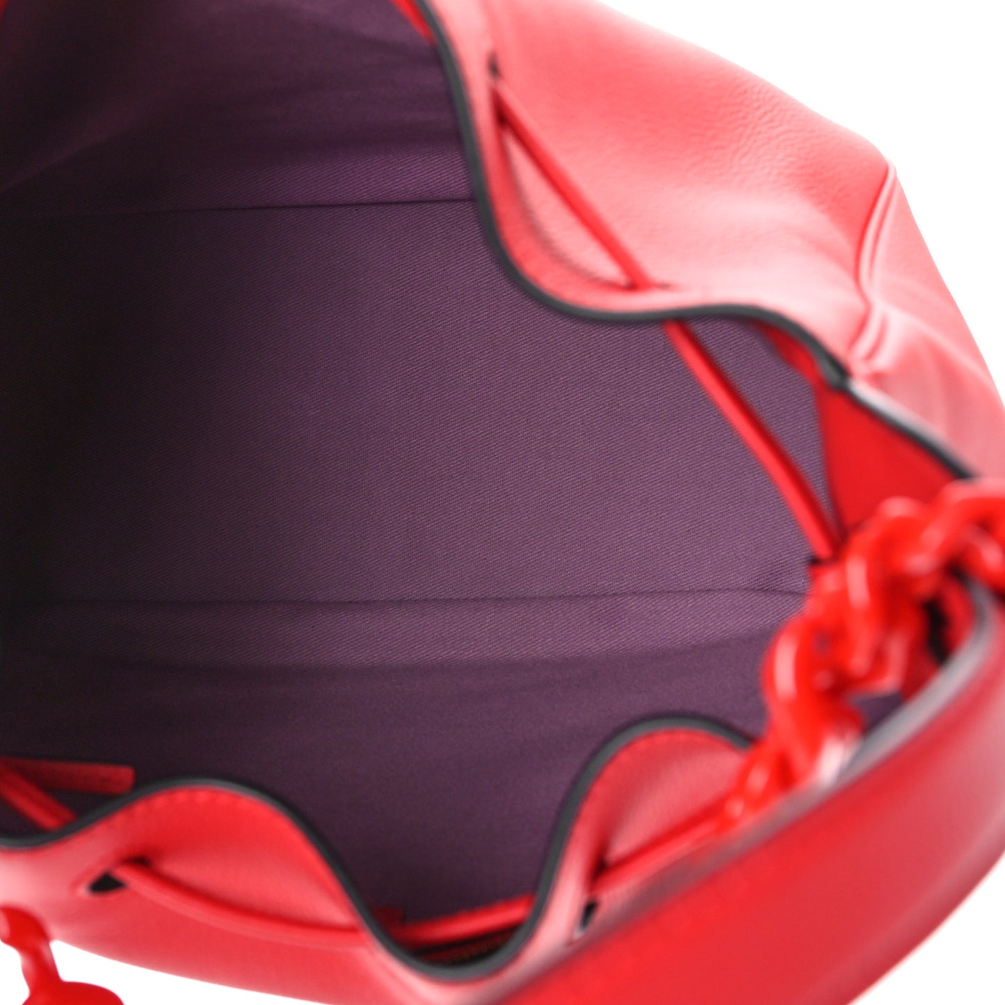 Grained Calfskin La Medusa Bucket Bag Red