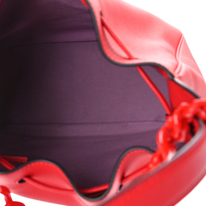 Versace Grained Calfskin La Medusa Bucket Bag Red 5 of 8