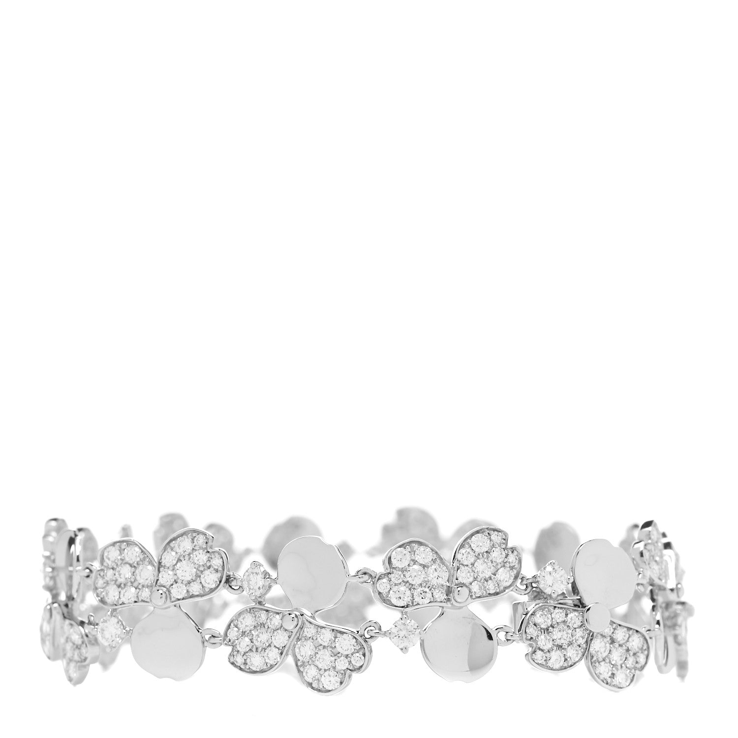 Tiffany Platinum Diamond Paper Flowers Cluster Bracelet 3 of 5