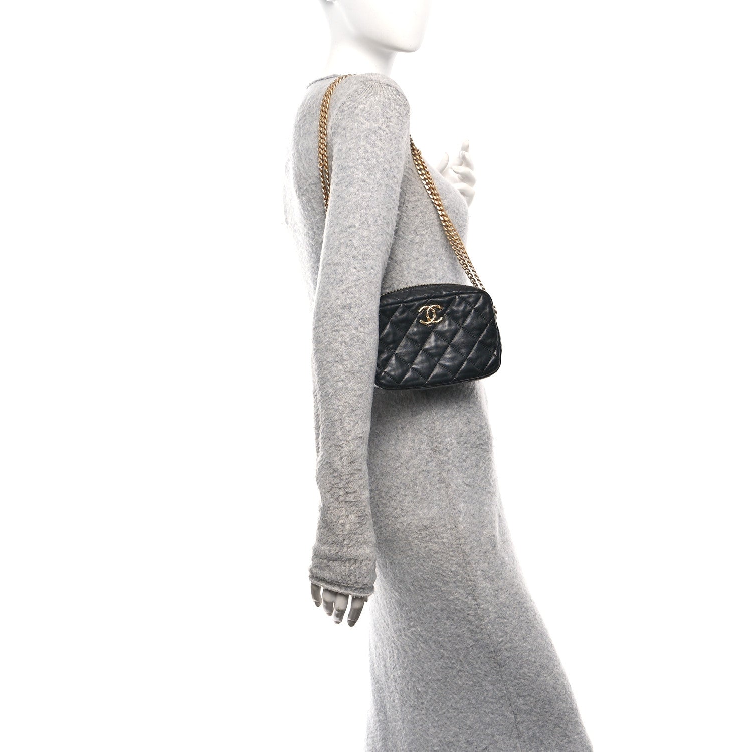 Chanel Lambskin Quilted Mini Pillow Crush Camera Case Black 2 of 10