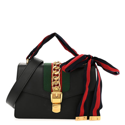 Gucci Calfskin Small Sylvie Shoulder Bag Black 1 of 14