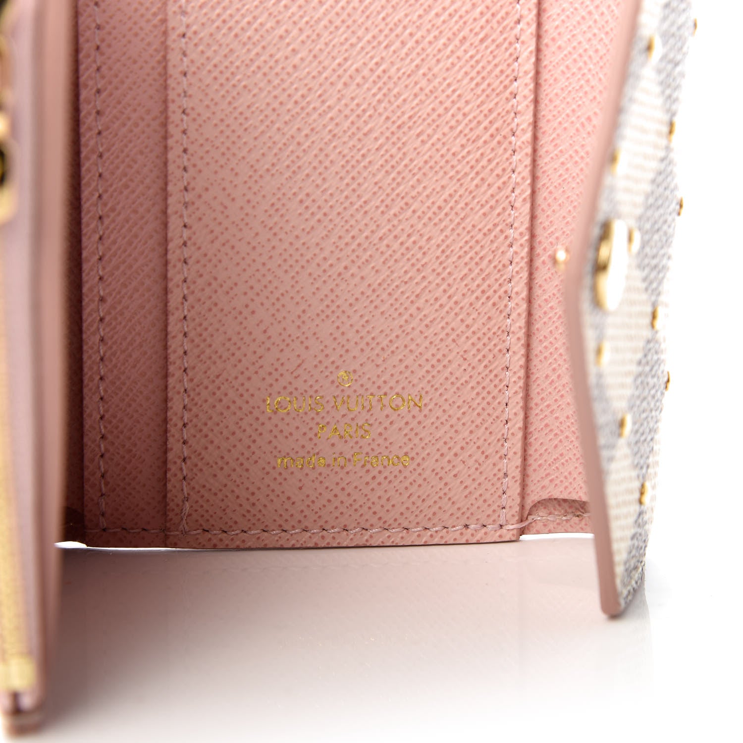 Louis Vuitton Damier Azur Studded Zoe Wallet Rose Ballerine 6 of 7