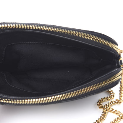 Saint Laurent Grained Lambskin Quilted Mini Becky Double Zip Bag Black 6 of 12