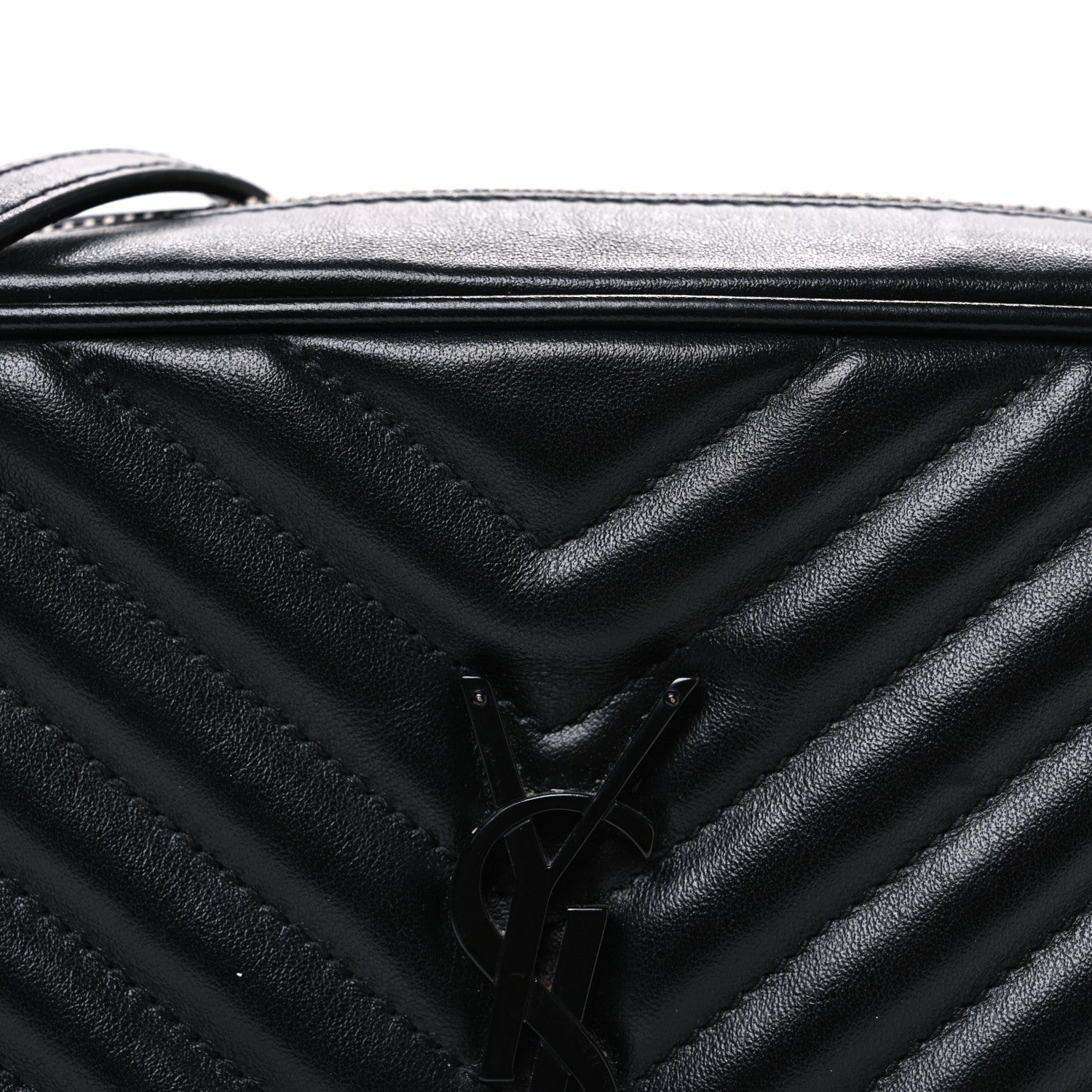 Saint Laurent Calfskin Matelasse Monogram Monochrome Lou Camera Bag Black 8 of 13