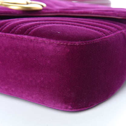 Gucci Velvet Matelasse Medium GG Marmont Shoulder Bag Fuchsia Violet Cyclamen 11 of 11