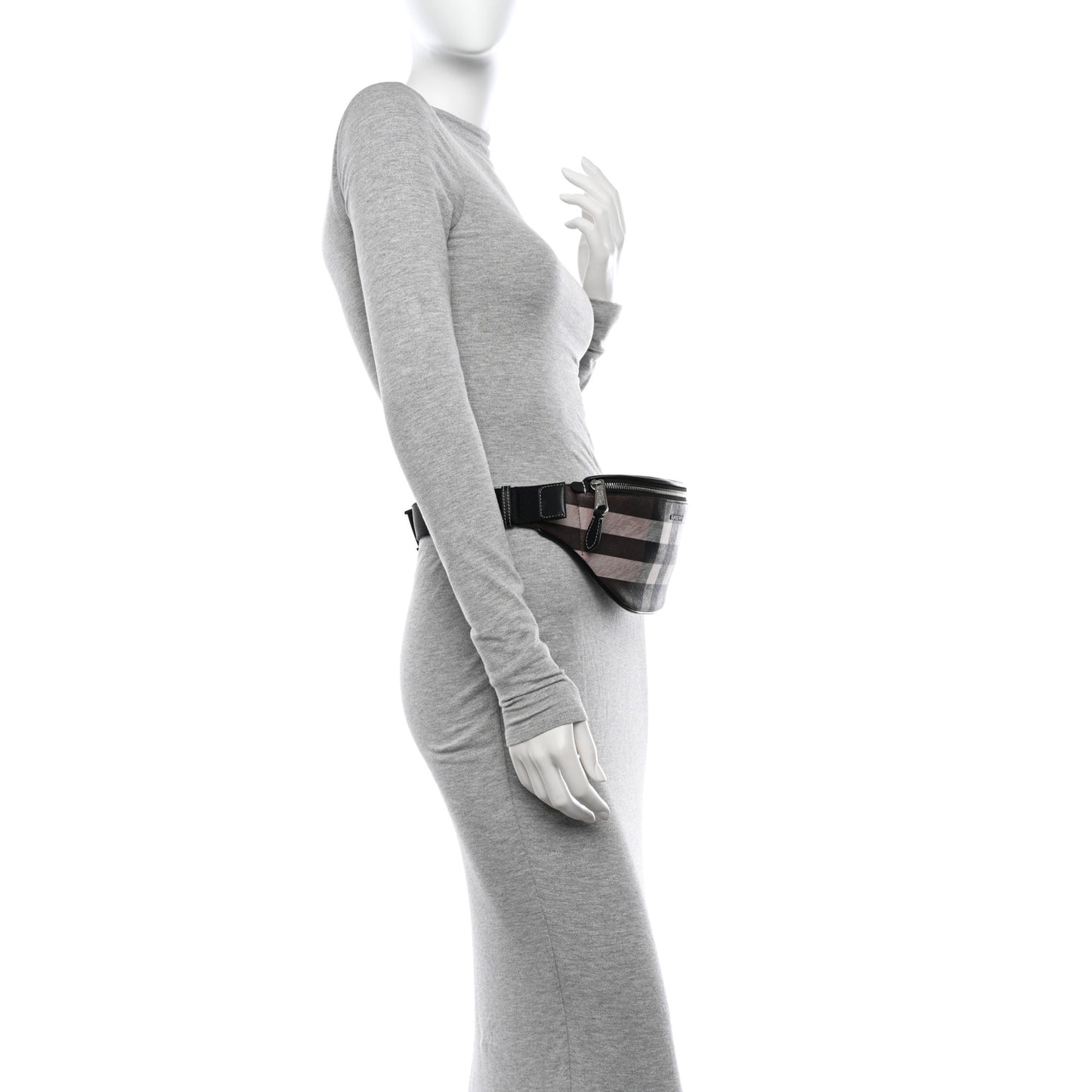 E-canvas Check Mini Cason Bum Bag Dark Birch Brown