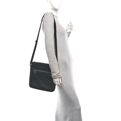 Gucci Guccissima Signature Medium Flat Messenger Bag Black 2 of 11