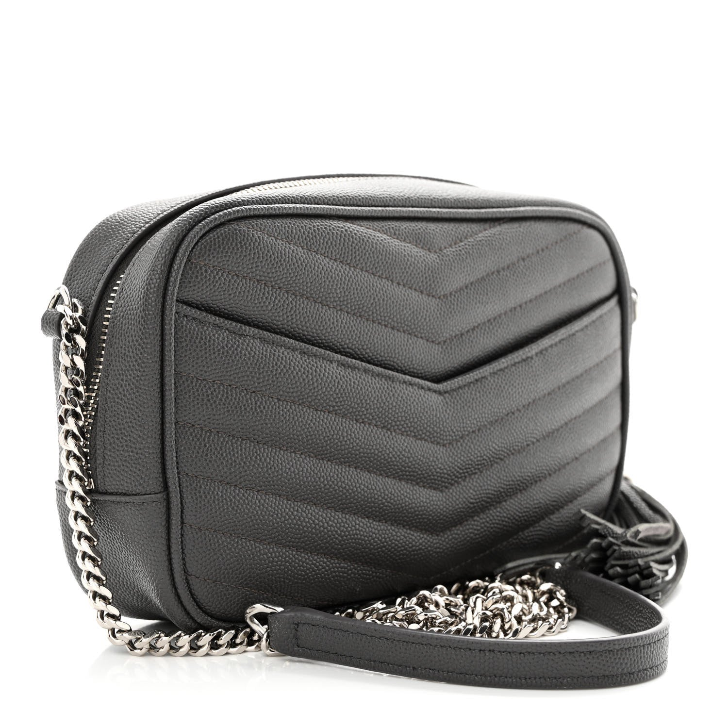 Saint Laurent Grain De Poudre Matelasse Monogram Mini Lou Camera Bag Storm 3 of 10