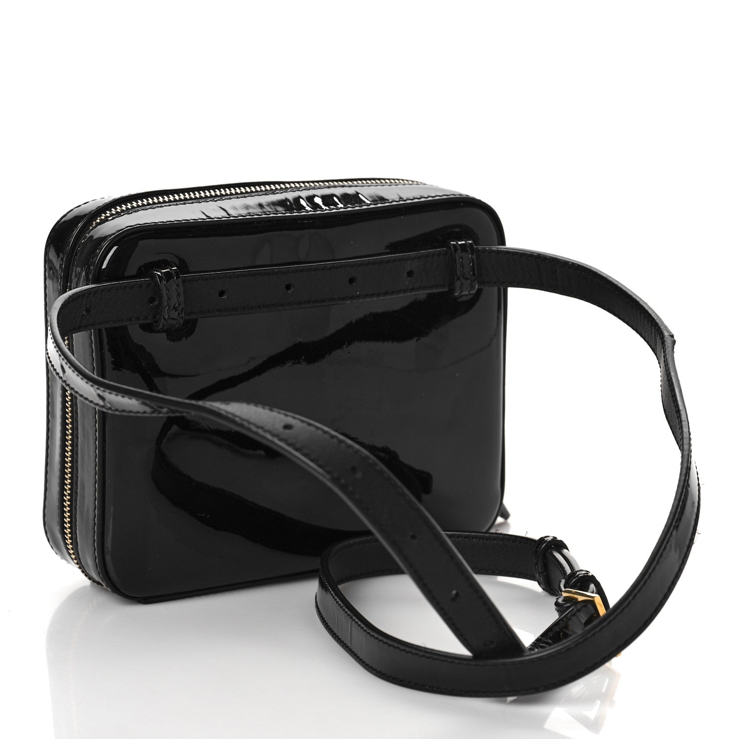 Saint Laurent Patent Matelasse Vicky Monogram Belt Bag Black 3 of 9