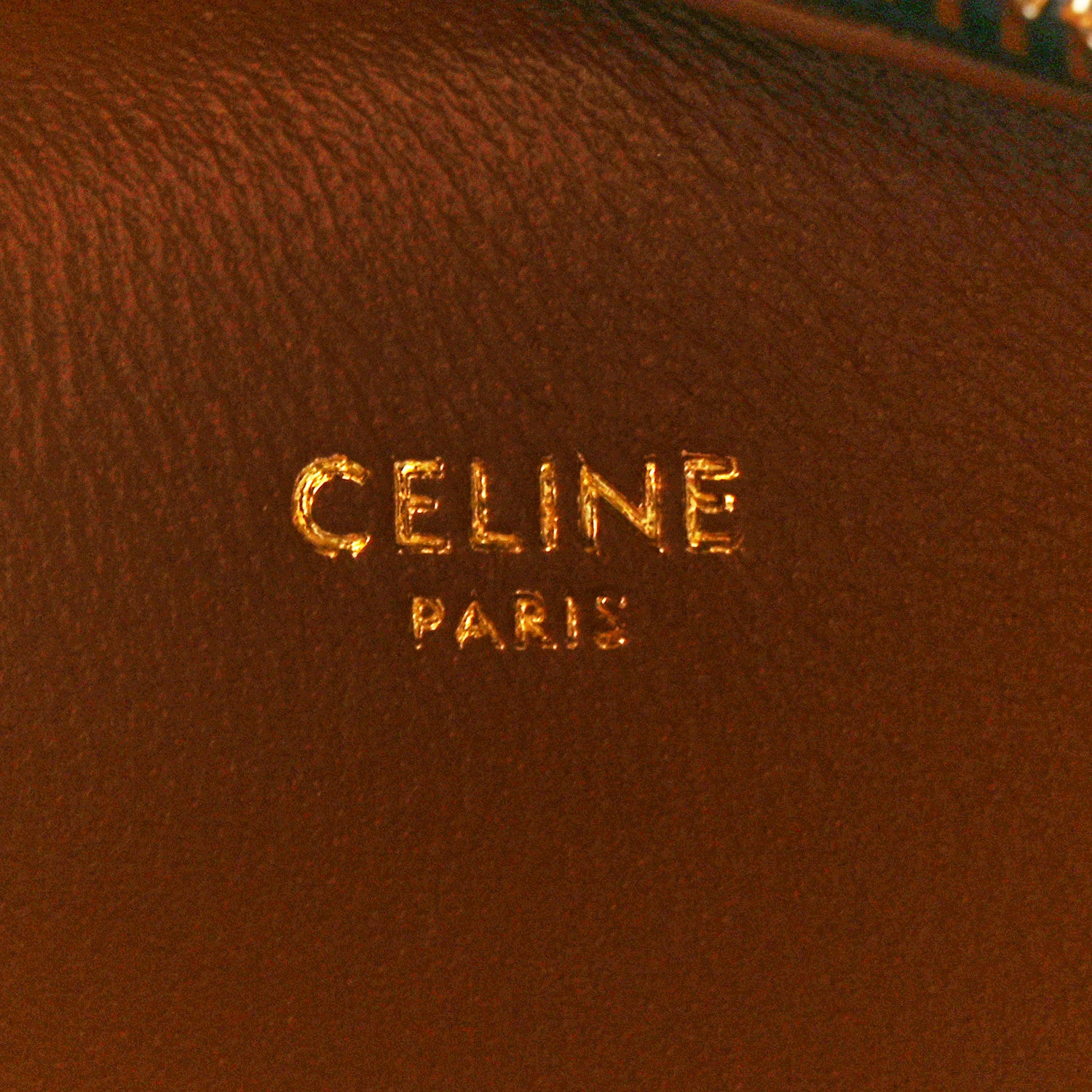 Celine Triomphe Canvas Calfskin Medium Croque Bag Tan 6 of 12
