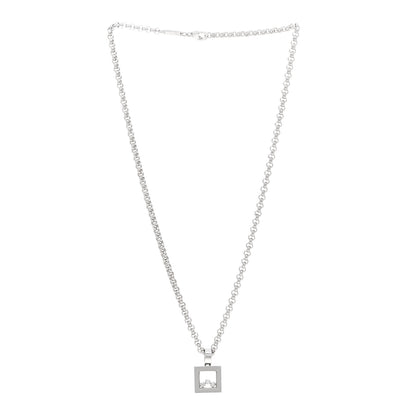 Chopard 18K White Gold Diamond Happy Diamonds Square Pendant Necklace 3 of 6