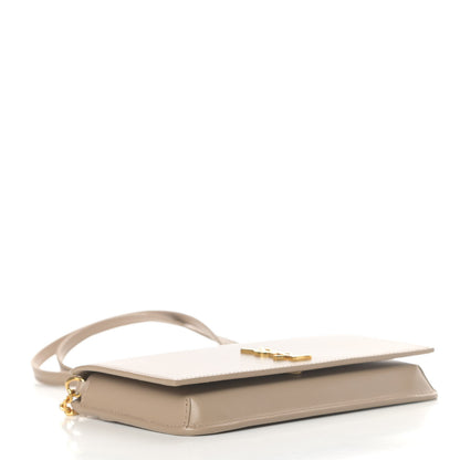 Saint Laurent Smooth Calfskin Monogram Phone Holder Crossbody Dark Beige 4 of 10