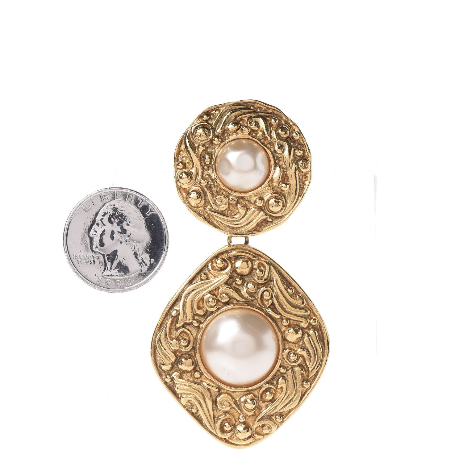 Chanel Pearl Brooch Pin Gold 3 of 5