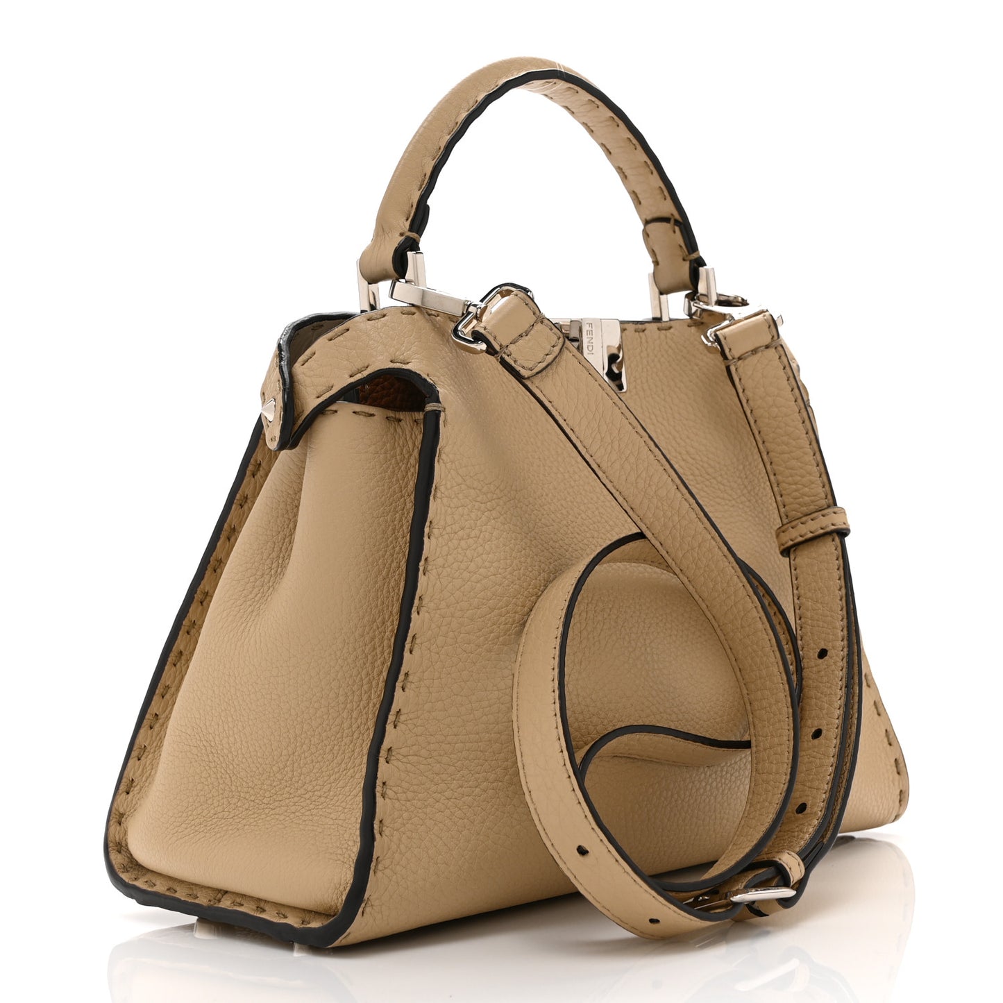 Cuoio Romano Selleria Medium Peekaboo Iconic Essentially Satchel Paglia Latte Mou