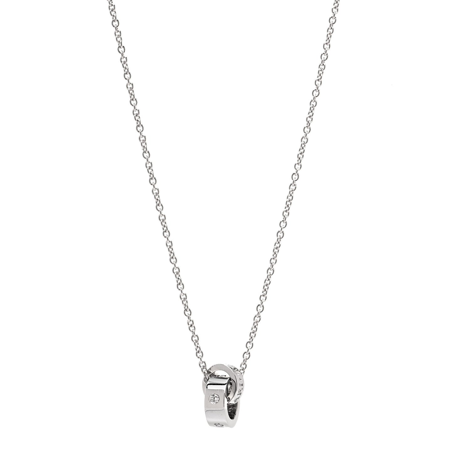 18K White Gold Diamond BVLGARI BVLGARI Link Pendant Necklace
