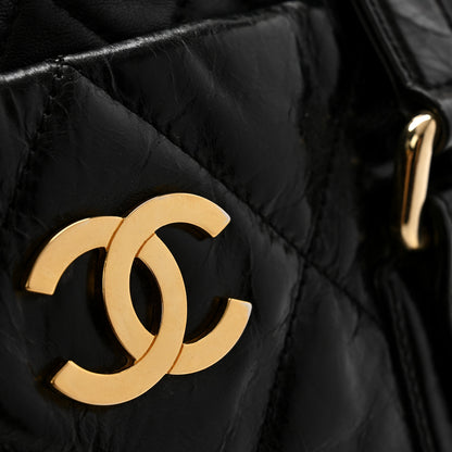 Chanel Glazed Calfskin Lambskin Quilted Portobello Tote Black 11 of 12