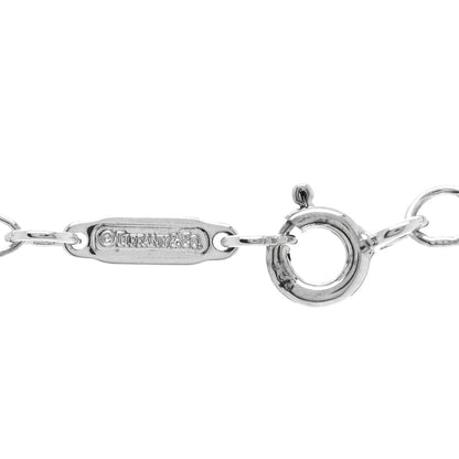Tiffany Sterling Silver Diamond Blossom Key Pendant Oval Link Chain Necklace 30" 4 of 5