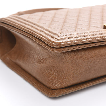 Chanel Caviar Quilted New Medium Boy Flap Light Brown 8 of 15