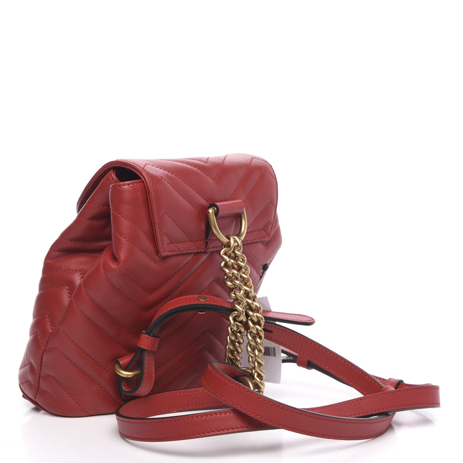 Gucci Calfskin Matelasse GG Marmont Flap Backpack Hibiscus Red 2 of 9