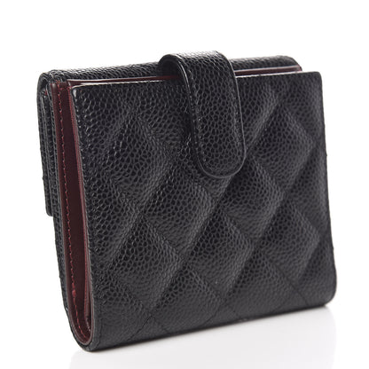 Chanel Caviar Quilted Compact French Flap Wallet Black 3 of 9
