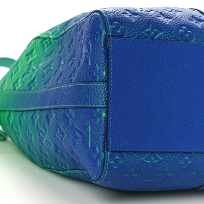 Louis Vuitton Taurillon Illusion Keepall Tote Bleu Vert 7 of 8