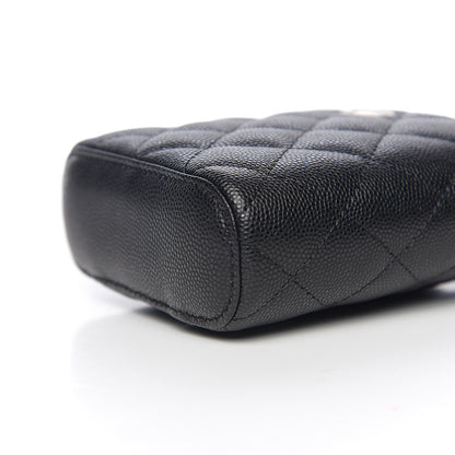 Chanel Caviar Quilted Small Vertical Coco Beauty Vanity Case With Chain Black 8 of 9