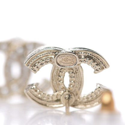 Chanel Crystal Pearl CC Earrings Gold 3 of 3