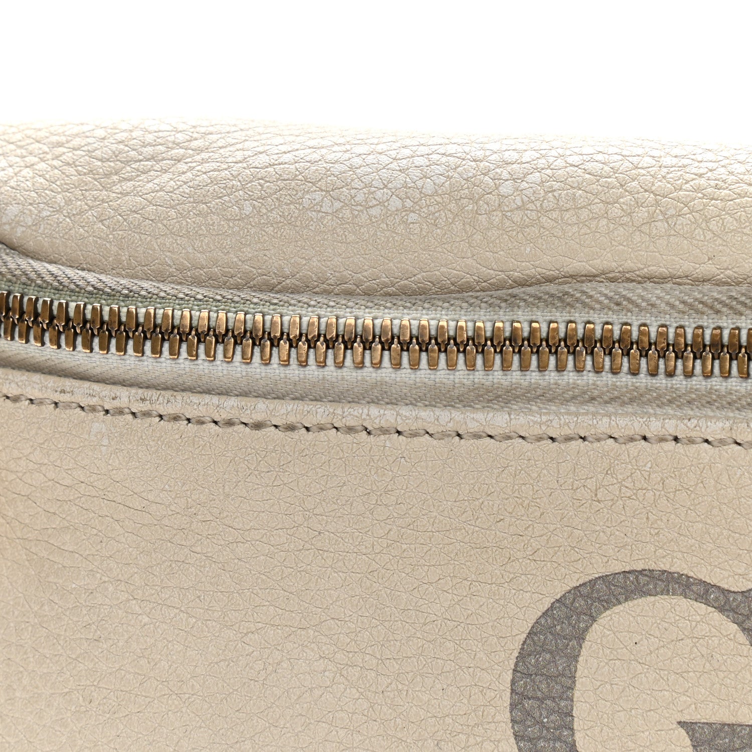Gucci Grained Calfskin Logo Belt Bag White 10 of 14