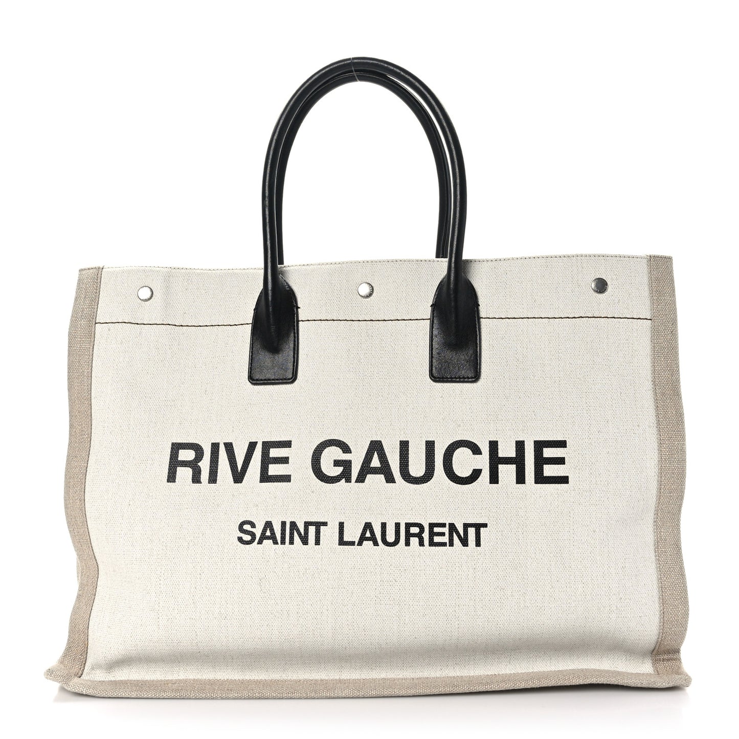 Linen Calfskin Rive Gauche Tote Optic White
