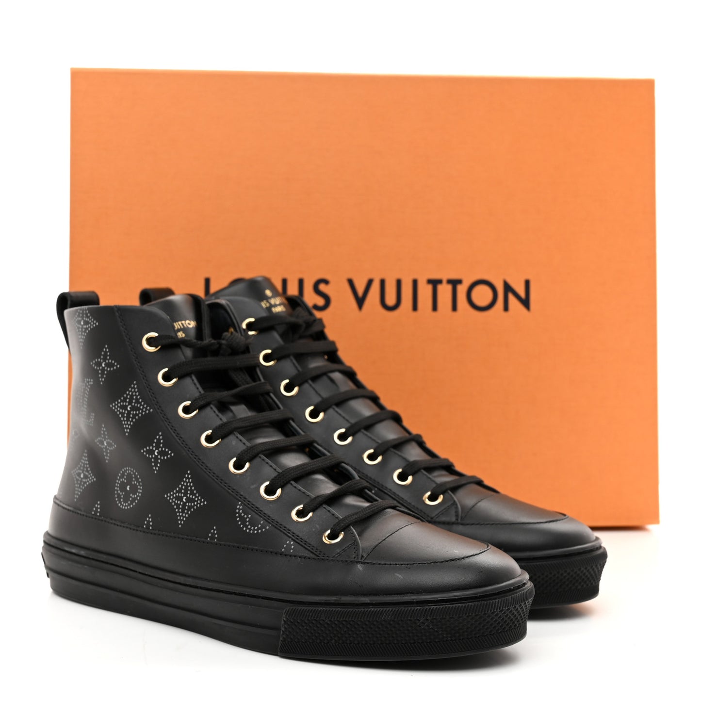 Calfskin Monogram Stellar Sneaker Boots 39 Black White
