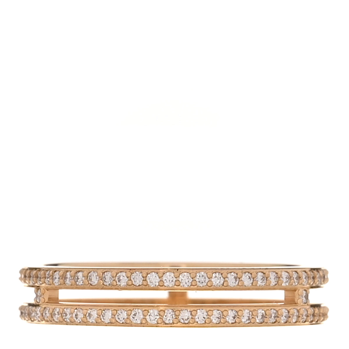 Hermes 18K Rose Gold Diamond Ariane Wedding Band Ring 52 6 3 of 5