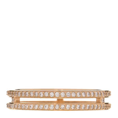 Hermes 18K Rose Gold Diamond Ariane Wedding Band Ring 52 6 3 of 5