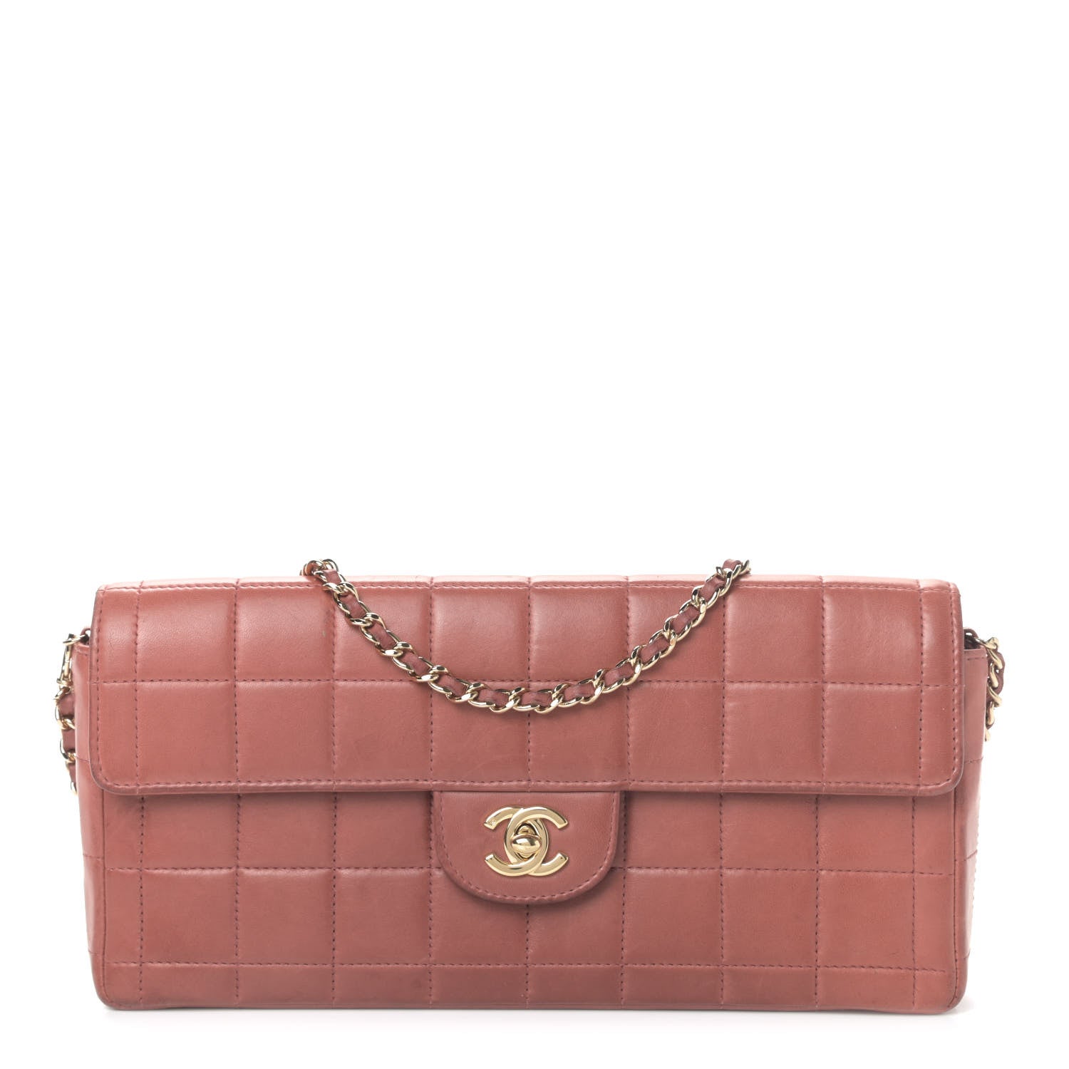 Chanel Lambskin East West Chocolate Bar Flap Pink 1 of 5