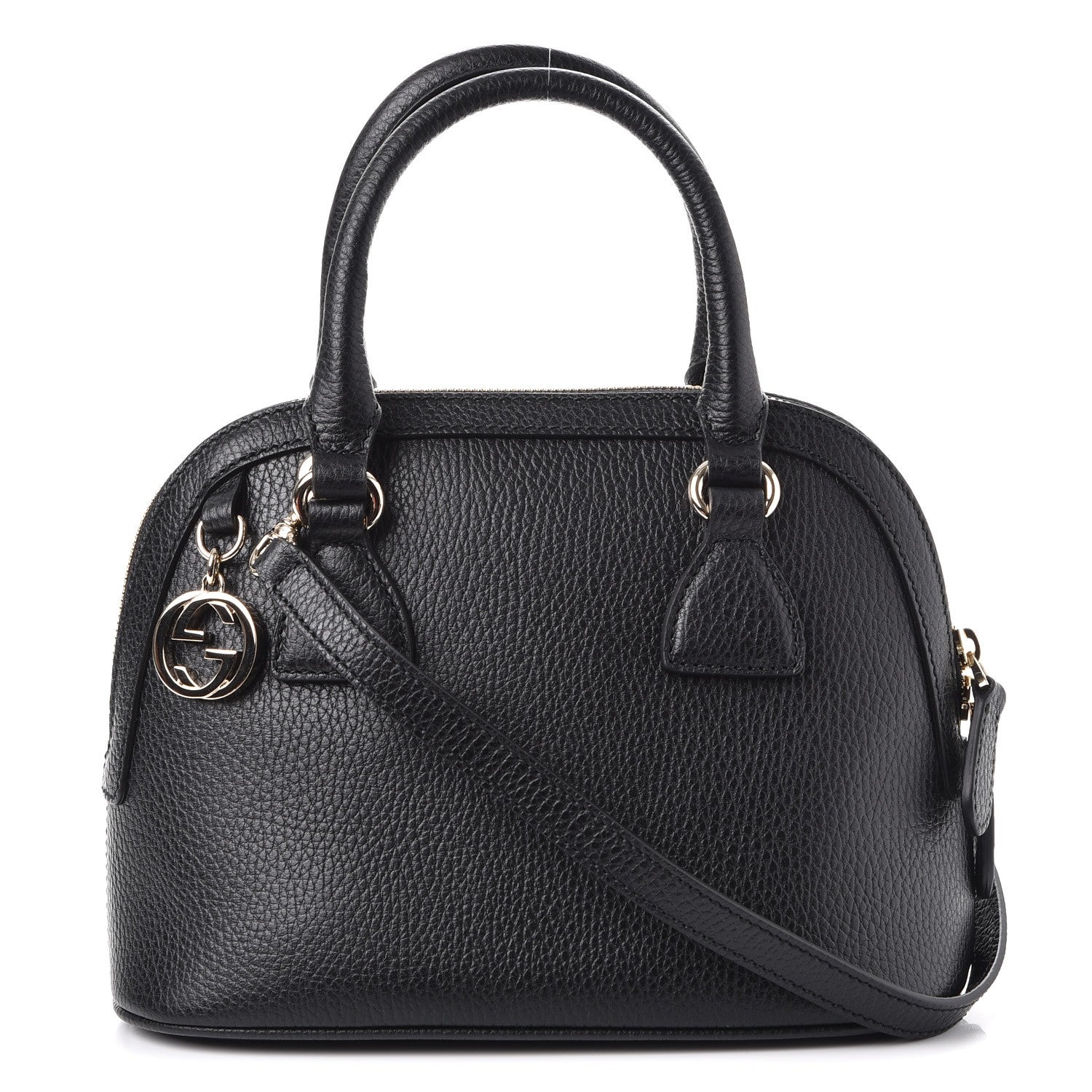 Gucci Dollar Calfskin Small GG Charm Dome Bag Black 1 of 7