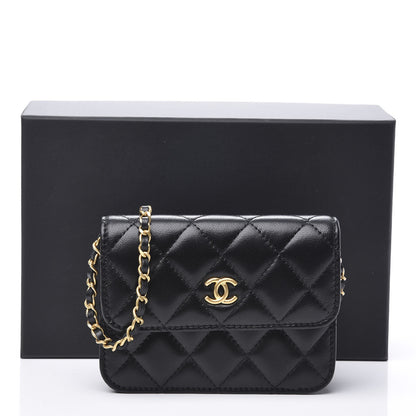 Chanel Lambskin Quilted Pearl Crush Clutch With Chain Black 12 of 12
