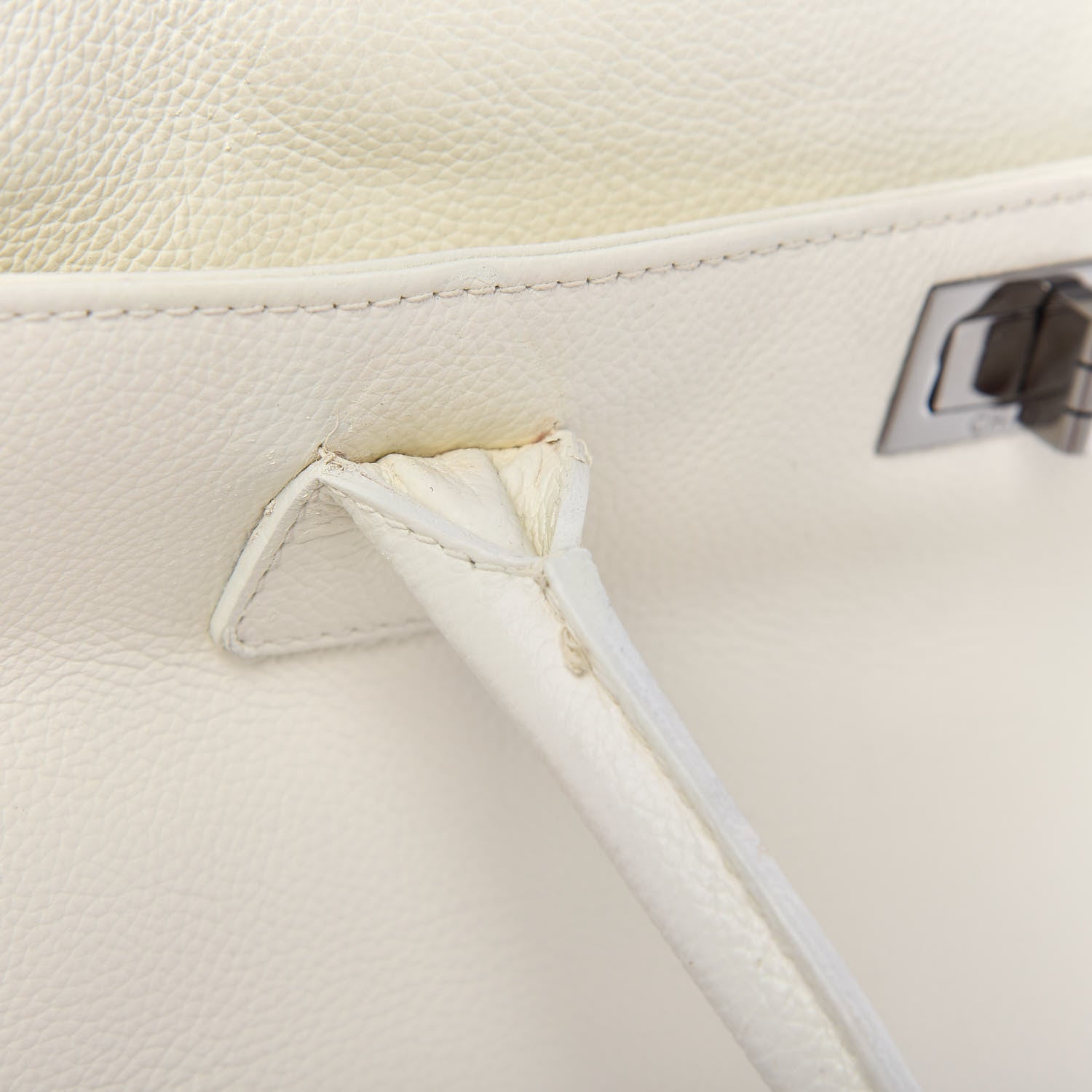 Chanel Calfskin Mademoiselle Lock Cerf Executive Shopper Tote White 13 of 14