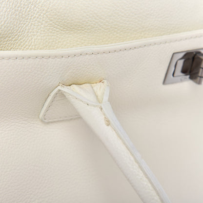 Chanel Calfskin Mademoiselle Lock Cerf Executive Shopper Tote White 13 of 14