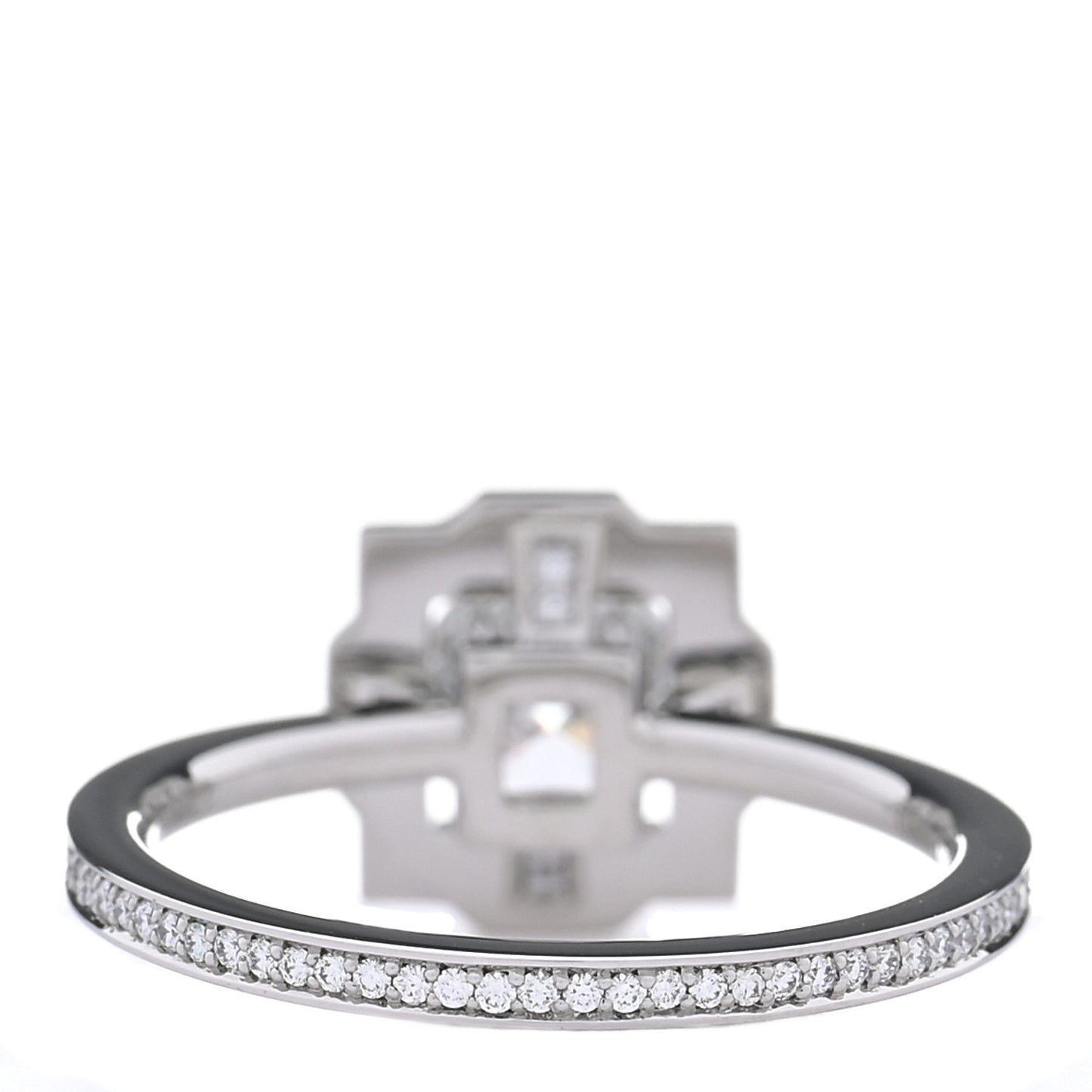 Platinum Diamond .71ct Belle Round Brilliant Micropave Ring 49 5