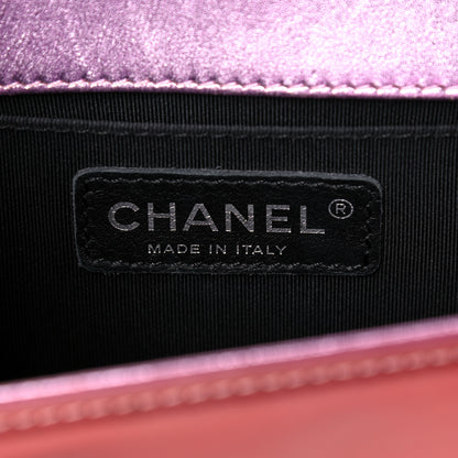 Chanel Metallic Patent Calfskin Quilted Small Boy Flap Pink 6 of 16