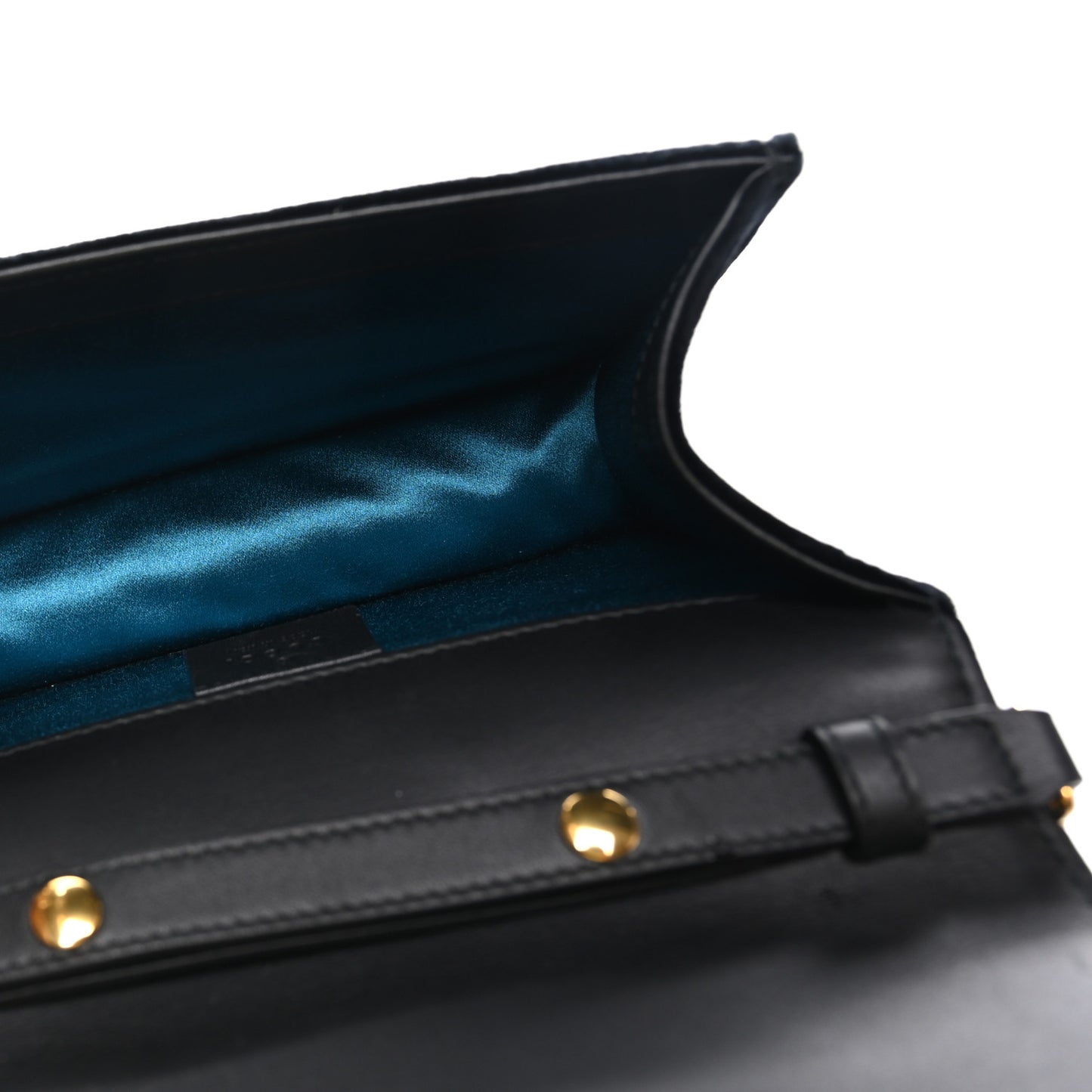 Velvet Crystal Square G Shoulder Bag Black