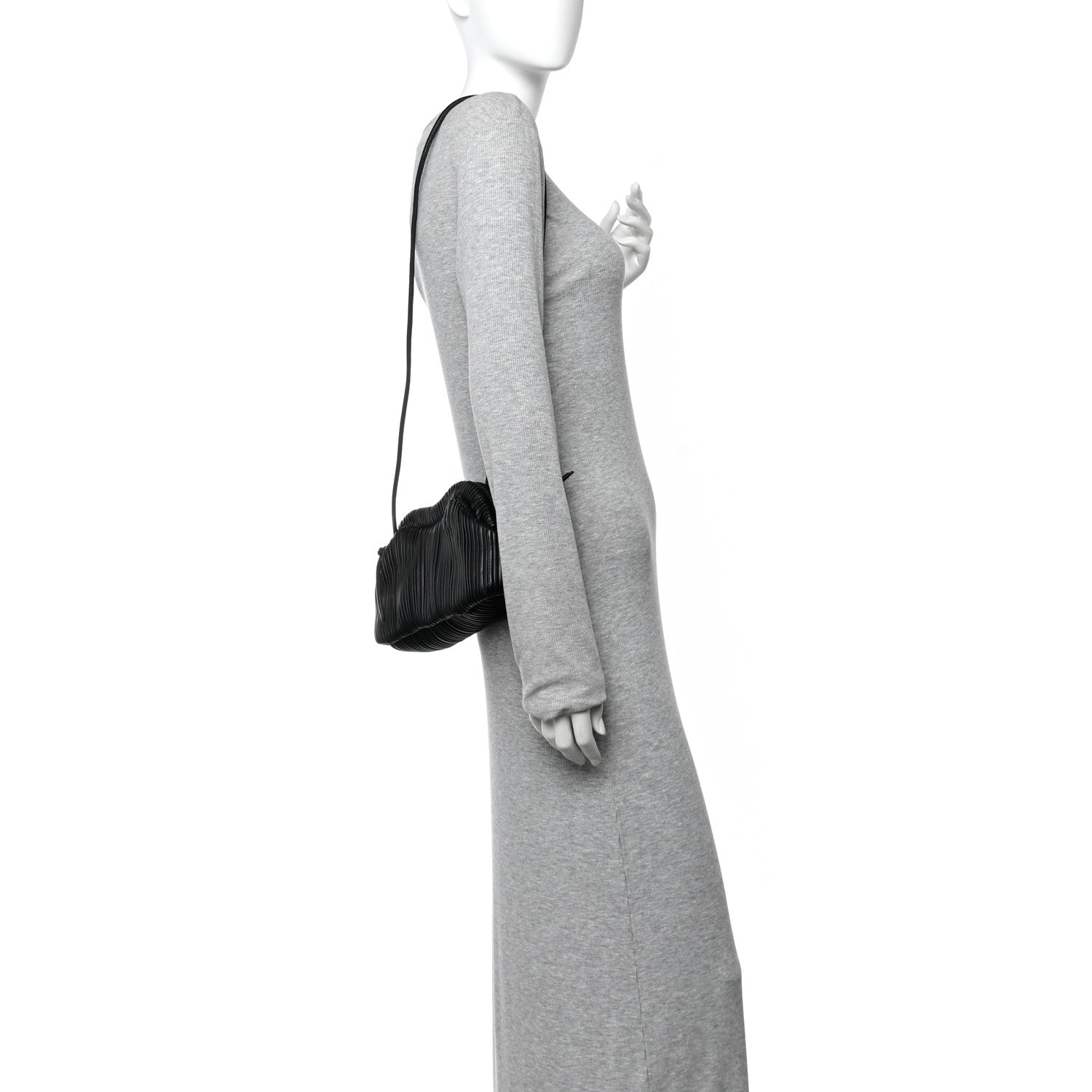 Mansur Gavriel Lambskin Pleated Baci Bag  Black 2 of 9