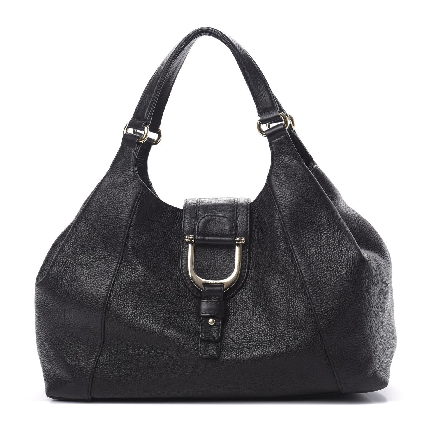 Pebbled Calfskin Medium Greenwich Shoulder Bag Black