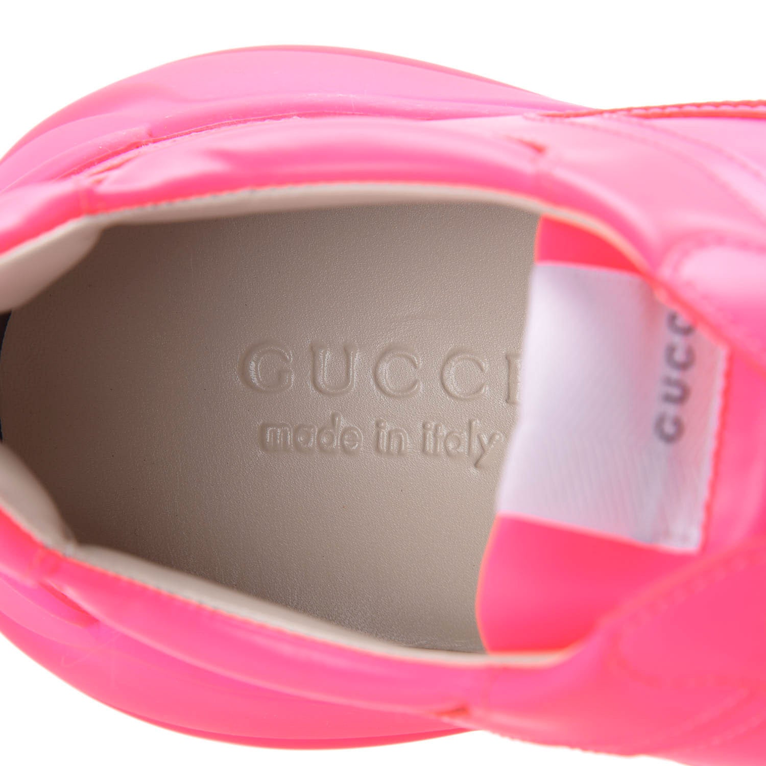 Gucci Calfskin Mens Rhyton Sneakers 9 Fuxia Fluo 7 of 10