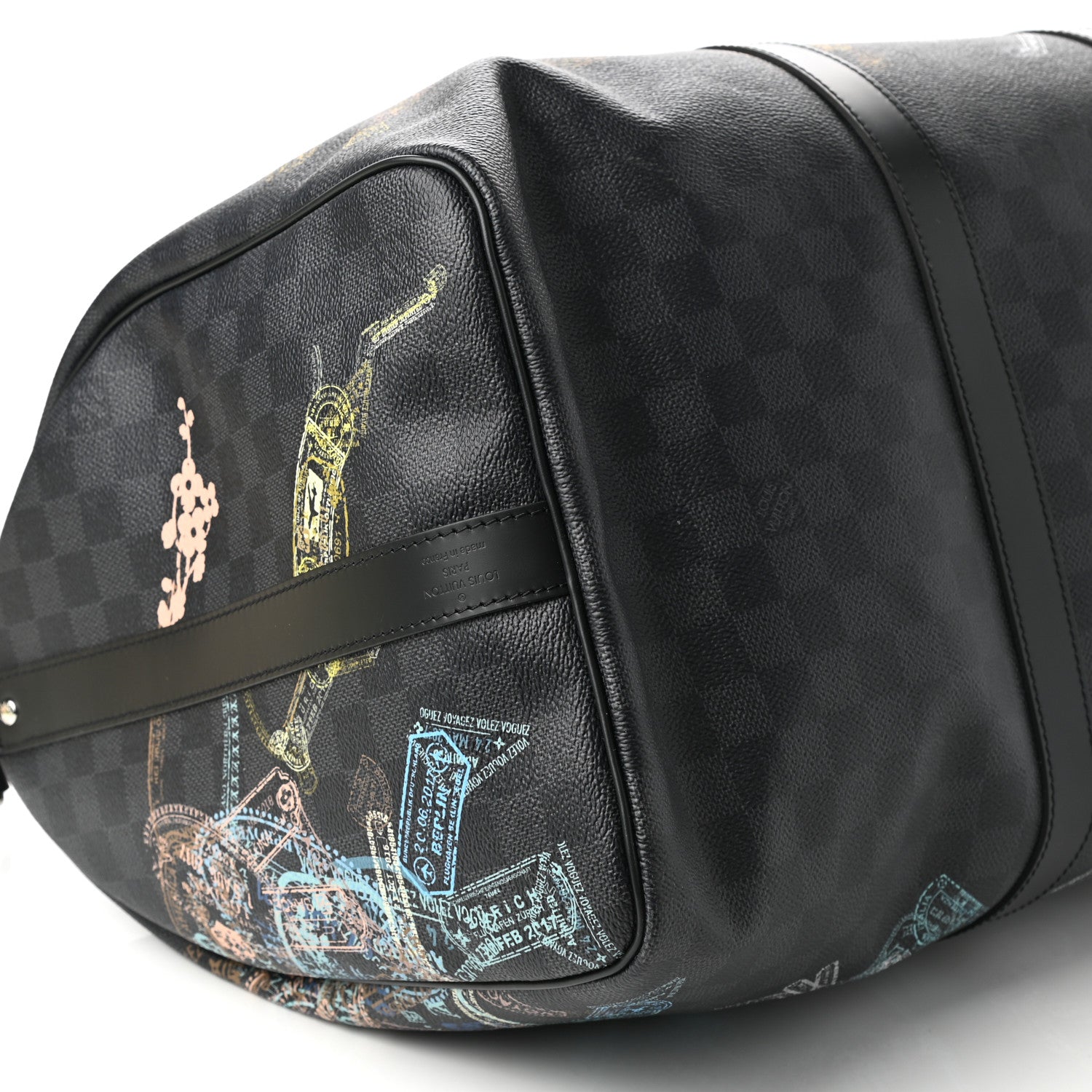 Louis Vuitton Damier Graphite Stamps Keepall Bandouliere 50 12 of 16