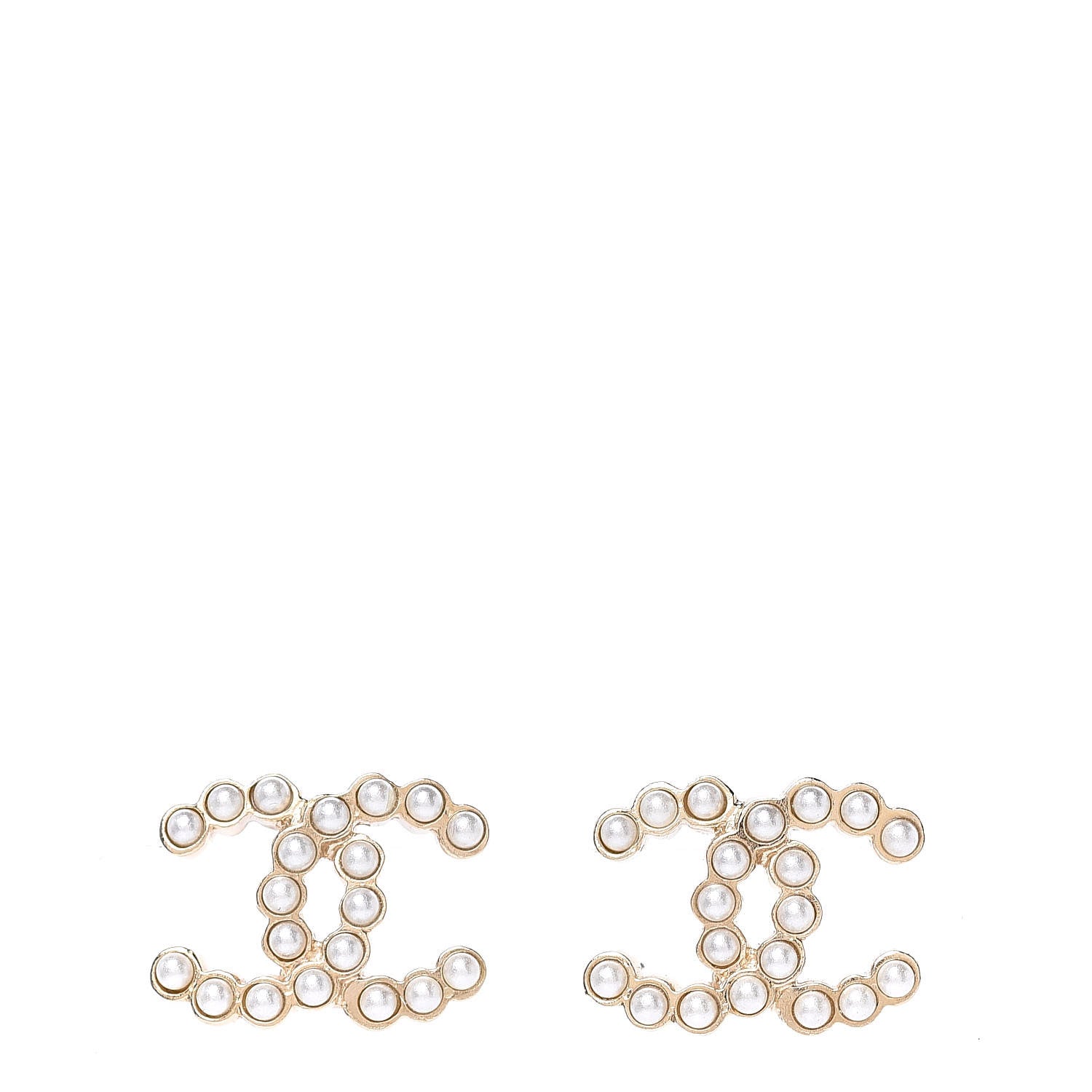 Chanel Pearl CC Earrings Light Gold 1 of 5