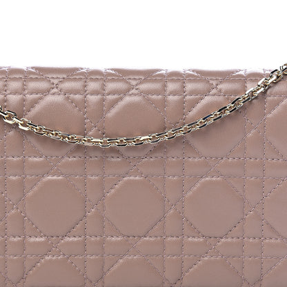 Christian Dior Lambskin Cannage Lady Dior Chain Wallet Dark Beige 11 of 11