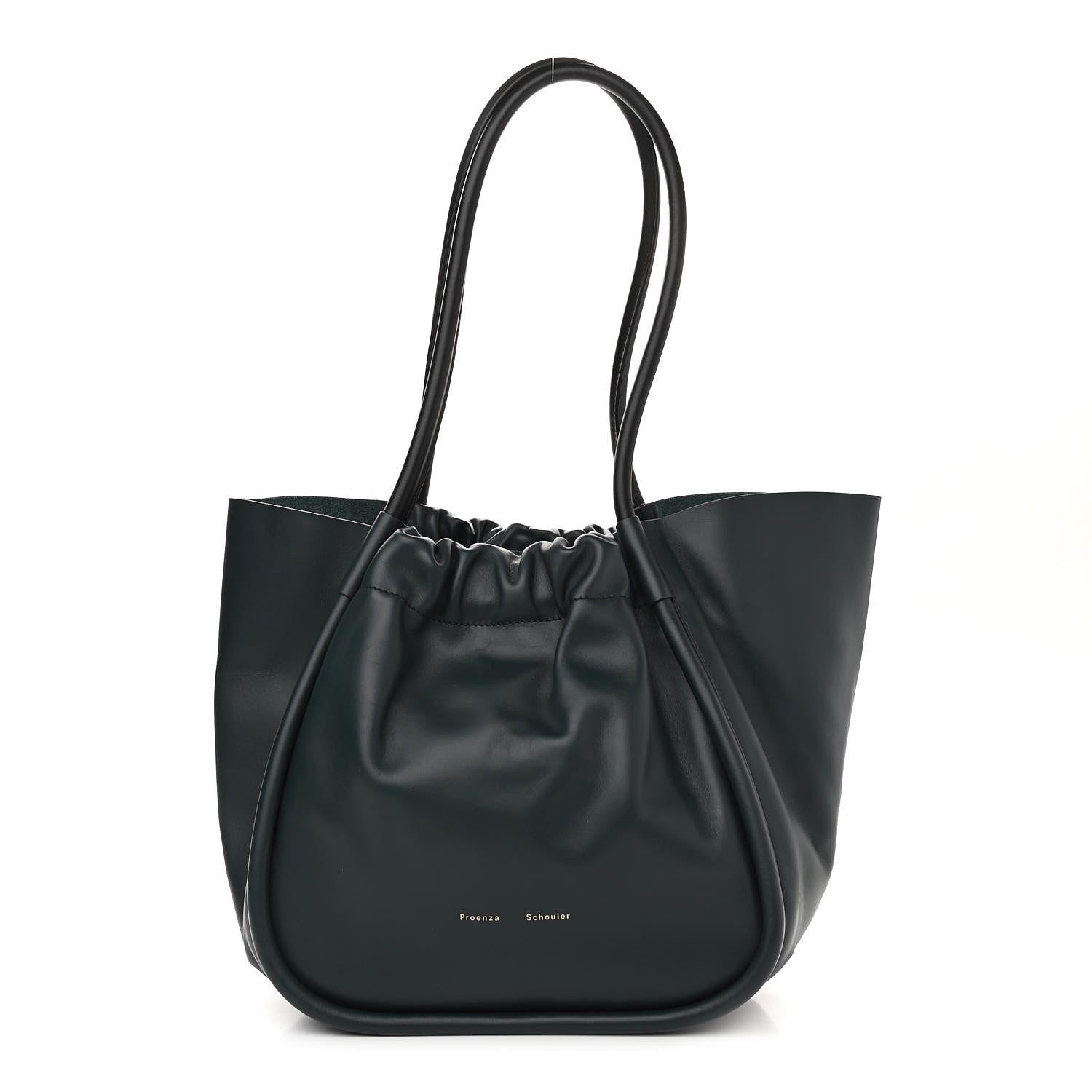 Proenza Schouler Calfskin Large Ruched Tote Petrol Green 3 of 11